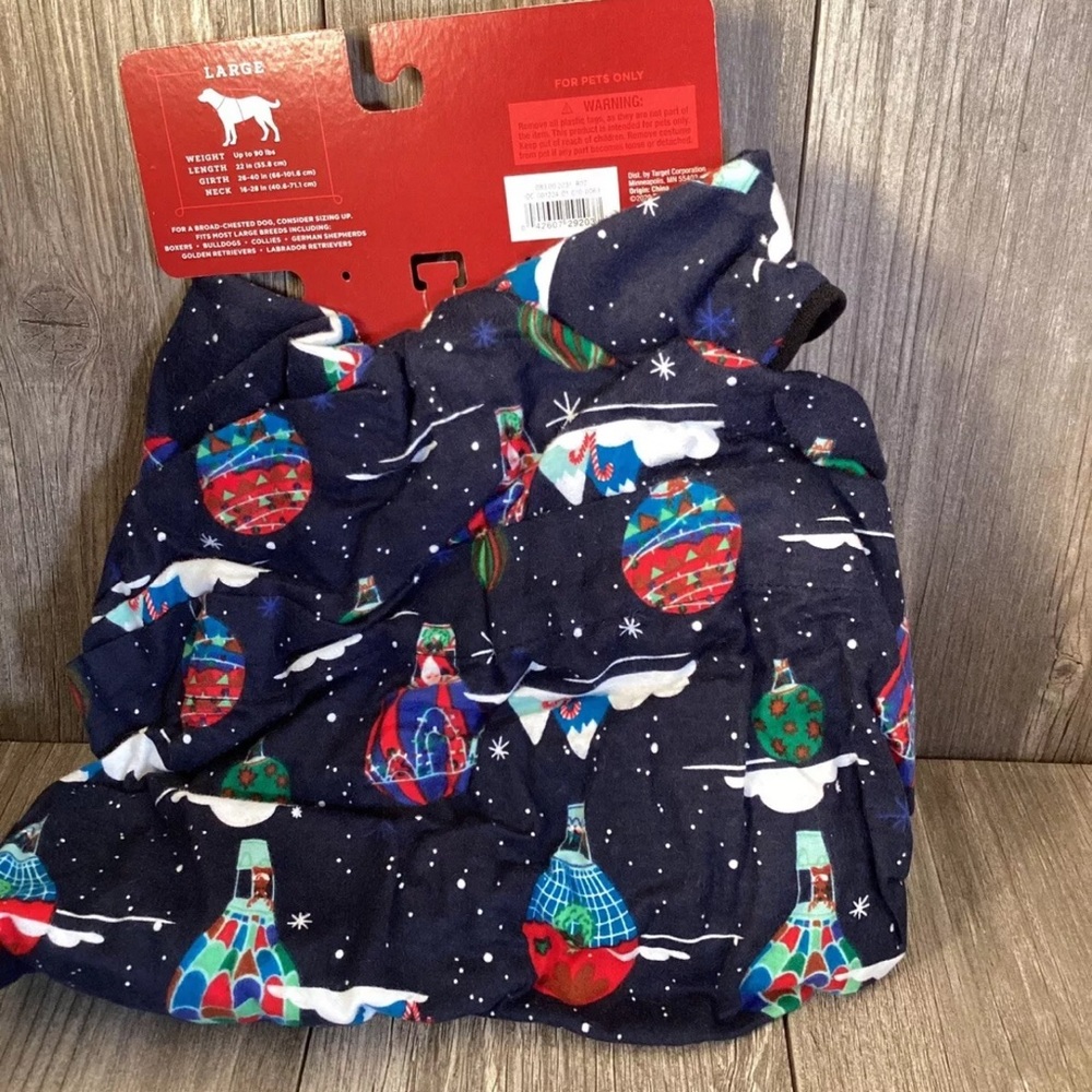 Wondershop One Piece Navy Easy Close Hot Air Balloons Pet Pajamas Size LG NWOT - Picture 2 of 12